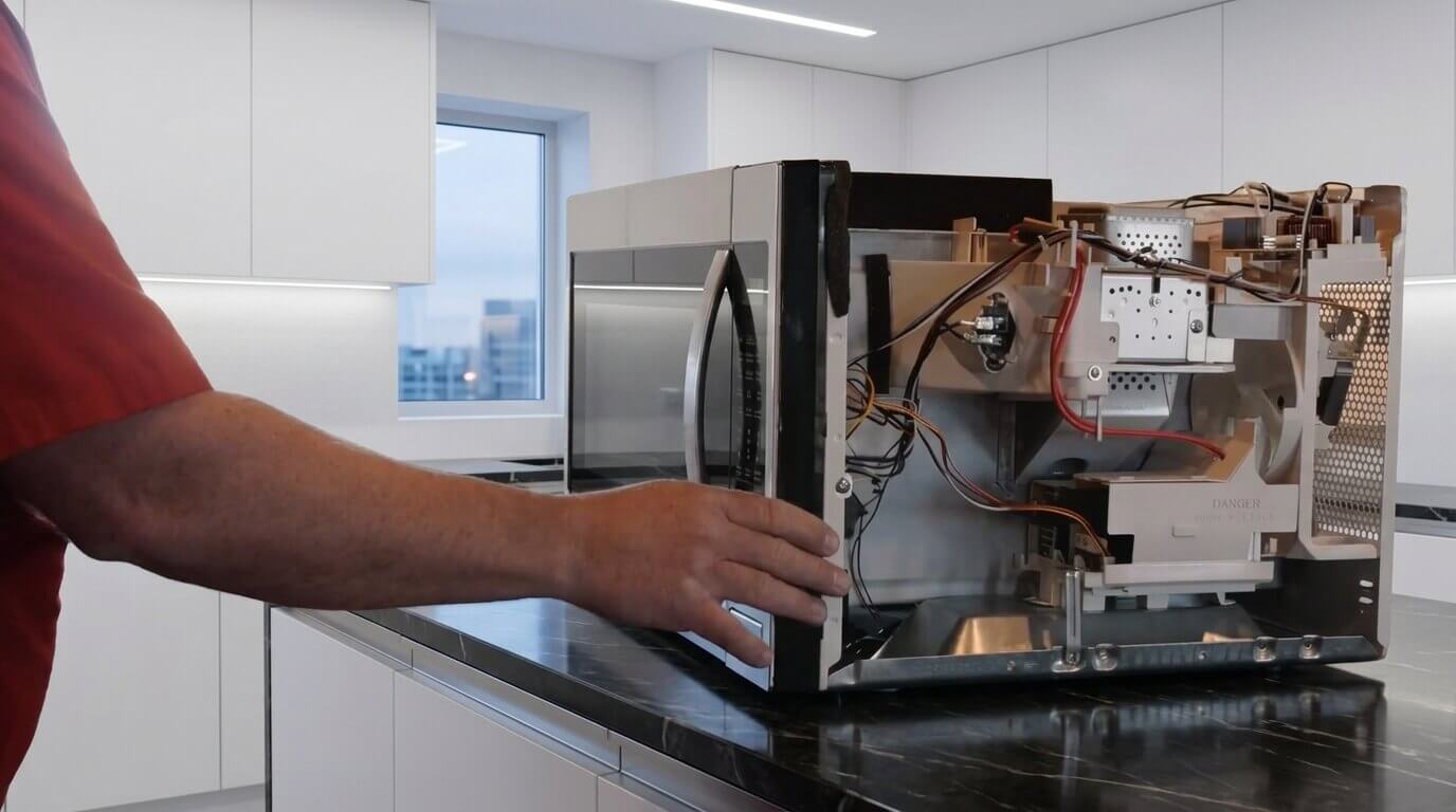 Home repair professional servicing residential equipment